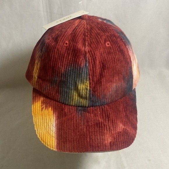 hippie corduroy tie dye maroon hat unisex adjustable adult winter boho lagen new - Picture 2 of 8